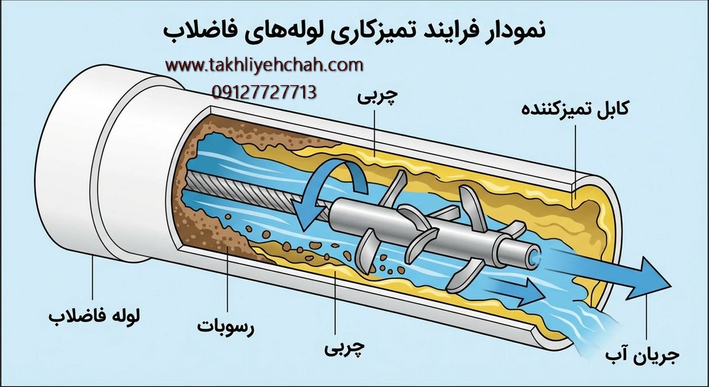 از بین بردن رسوبات و چربی از لوله های فاضلاب