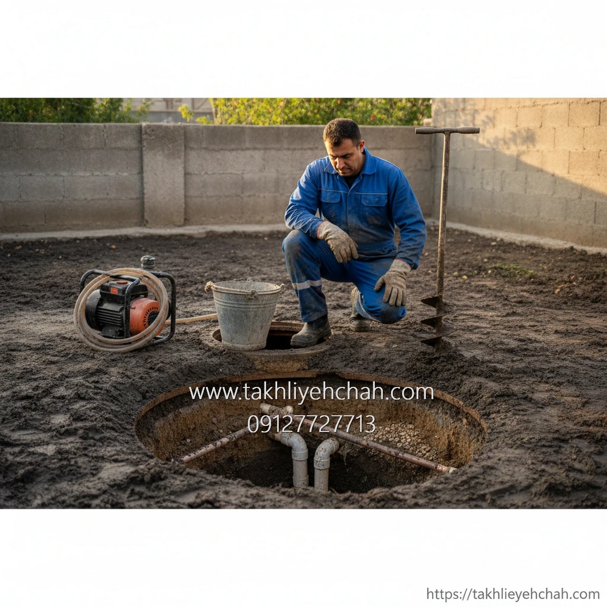 ترمیم چاه آب و فاضلاب و طوقه چینی مجدد برای جلوگیری از ریزش