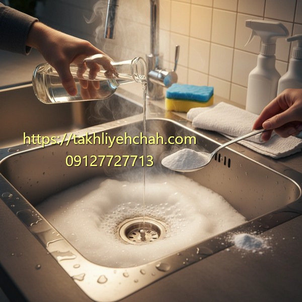 بازکردن گرفتگی لوله با سرکه و جوش شیرین
