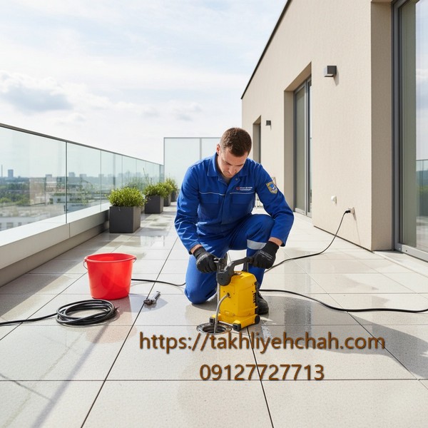 بازکردن گرفتگی کفشور لوله تراس